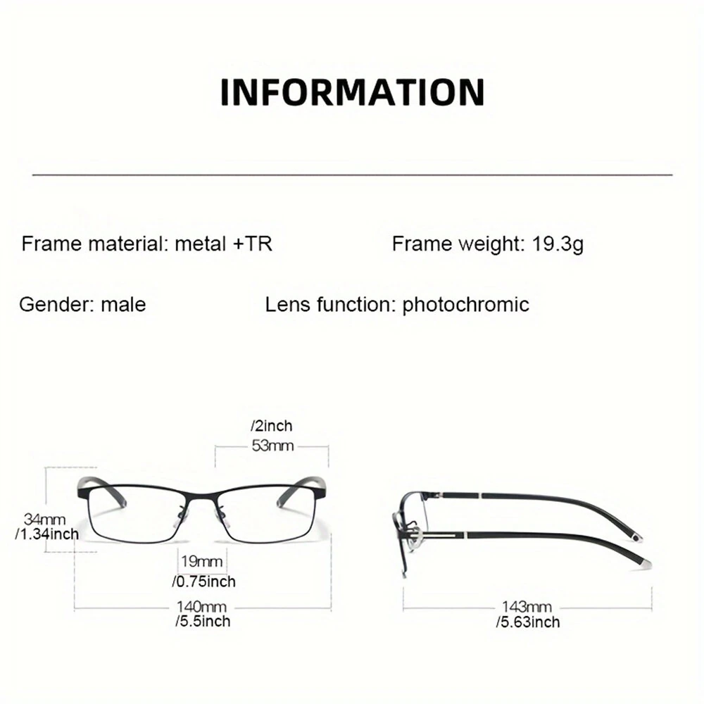 (image for) Photochromic Auto Zoom Reading Glasses HD Near Far Anti-blue Light Business Presbyopia Glasses
