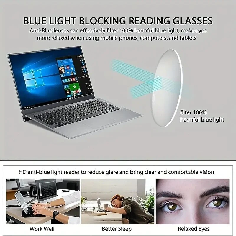 (image for) TR90 Reading Glasses Anti-blue Light High Definition Presbyopia Eyeglasses Men's Hyperopia Optical Eyewear Ultralight Sport Non-slip Eyeglasses Diopters To +3.5